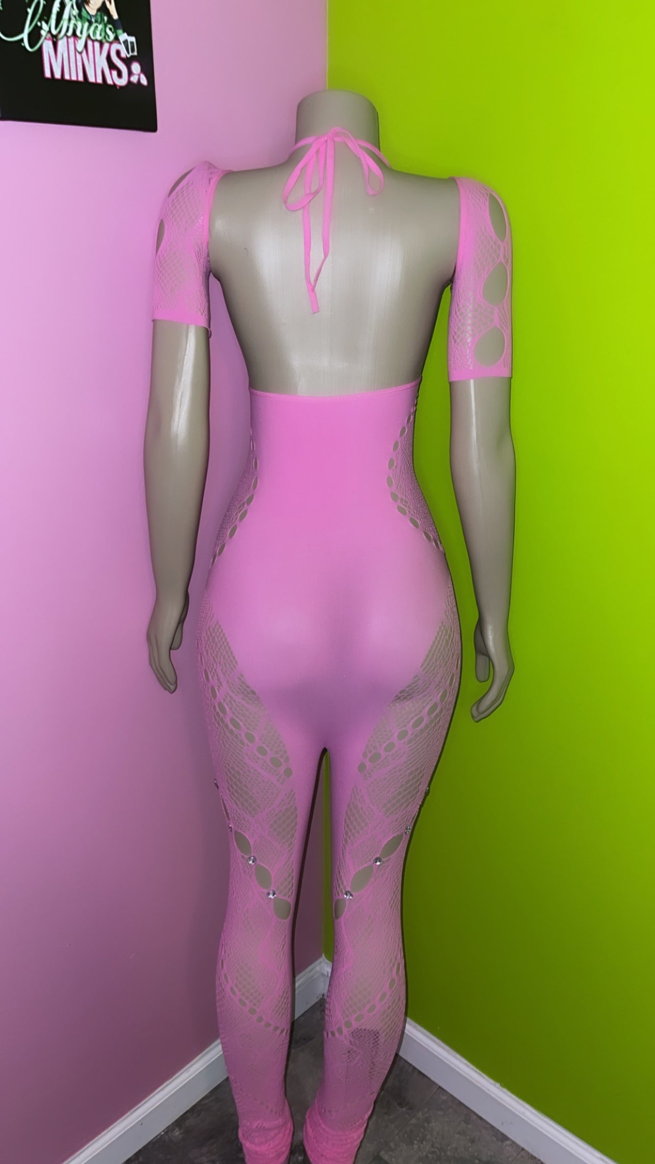 Baddie Lace Jumpsuit (Pink)
